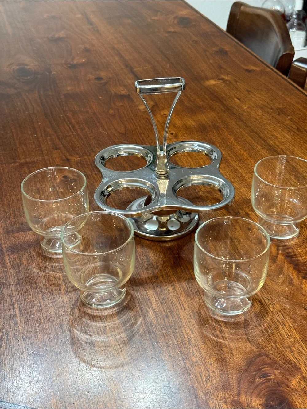 Vintage mid-century modern carousel bar set